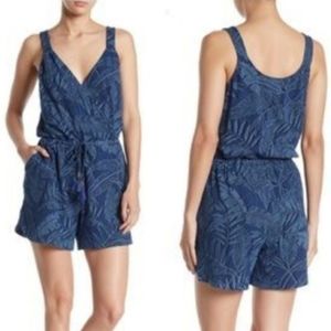 Spense Palm Leaf Faux Wrap Romper SZ S NWT